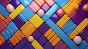 abstract shiny blocks and beads representative of grouped data sets