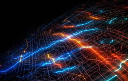 abstract agentic automation imagery with circuit board background, symbolizing genzeon and UiPath partnership