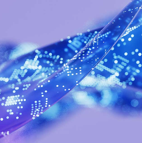 data fabric representation, looking like a bendable strip of microchips