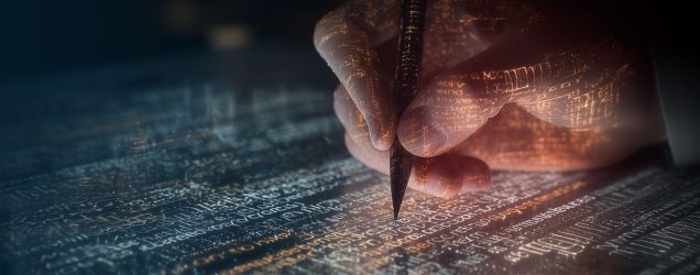 LLM economics visual from hand writing on computer screen with multiple dense languages