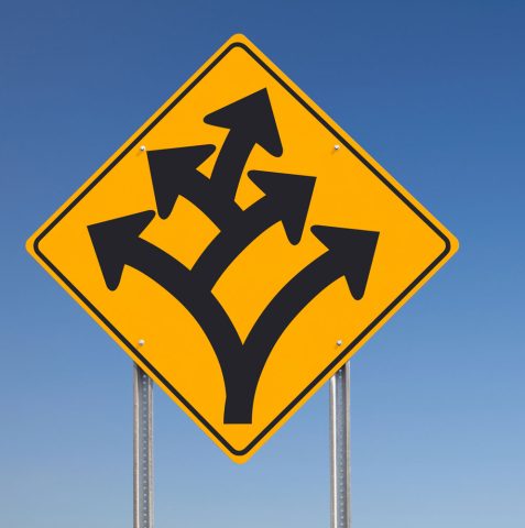 referral management represented by a complex street sign with multiple arrows